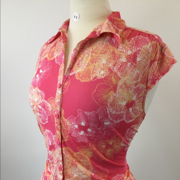 L.e Relaxed Floral Button Shirt Size PL (B-78) - Picture 2 of 4